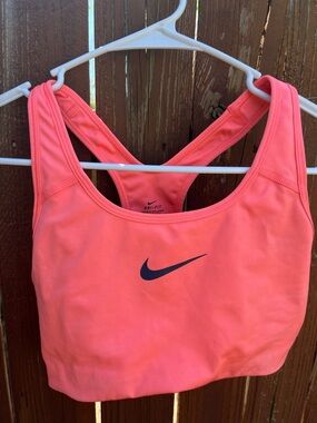 Nike Coral Pink Racerback Dri-FIT Sports Bra with Swoosh